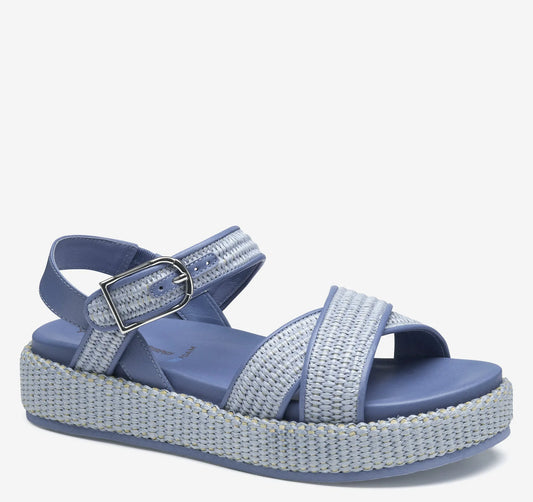 Light Blue Raffia/Nappa Leather