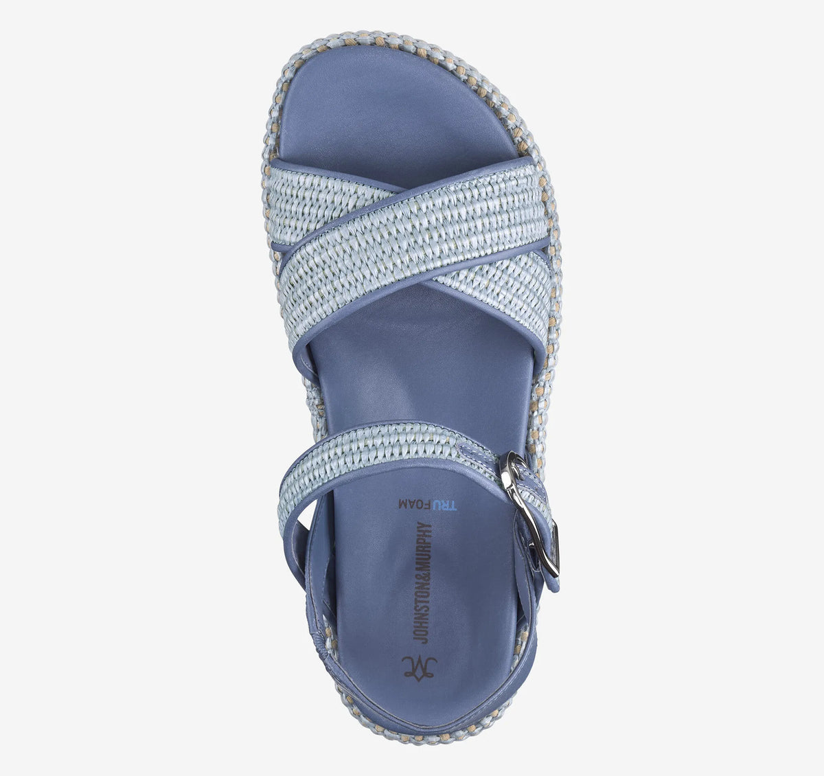 Light Blue Raffia/Nappa Leather