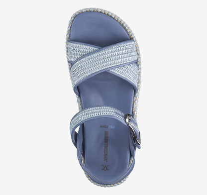 Light Blue Raffia/Nappa Leather