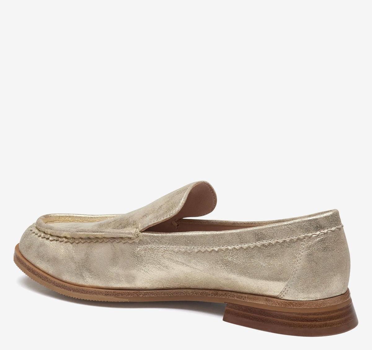 Champagne Metallic Italian Kid Suede