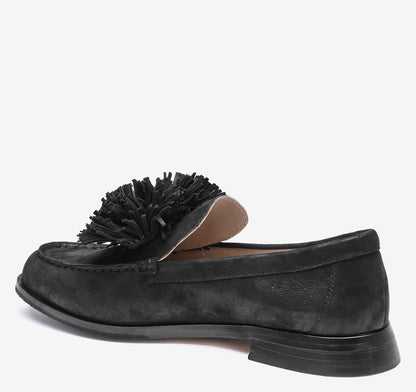 Black Metallic Kid Suede