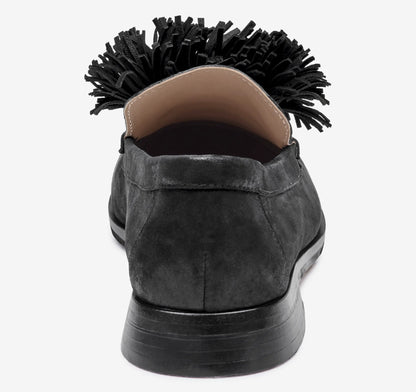 Black Metallic Kid Suede