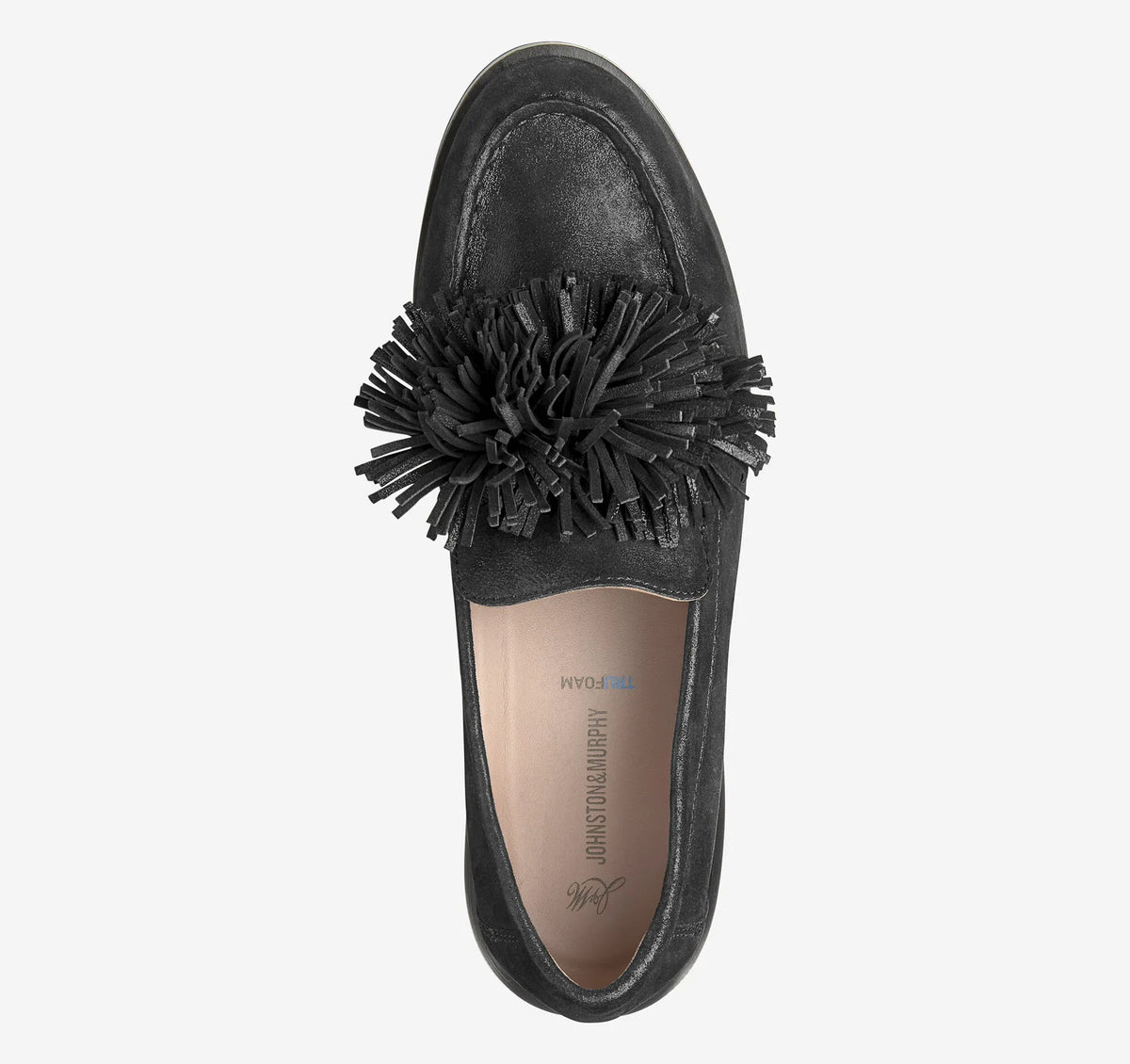Black Metallic Kid Suede