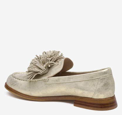 Gold Metallic Kid Suede