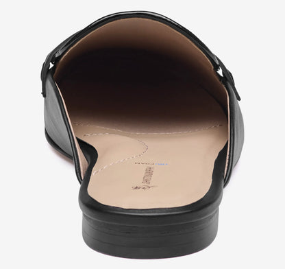 Black Glove Leather/Crinkled Patent Faux Leather