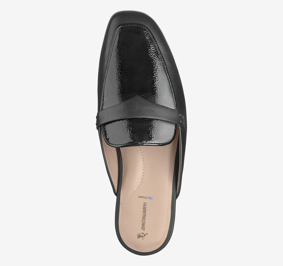 Black Glove Leather/Crinkled Patent Faux Leather