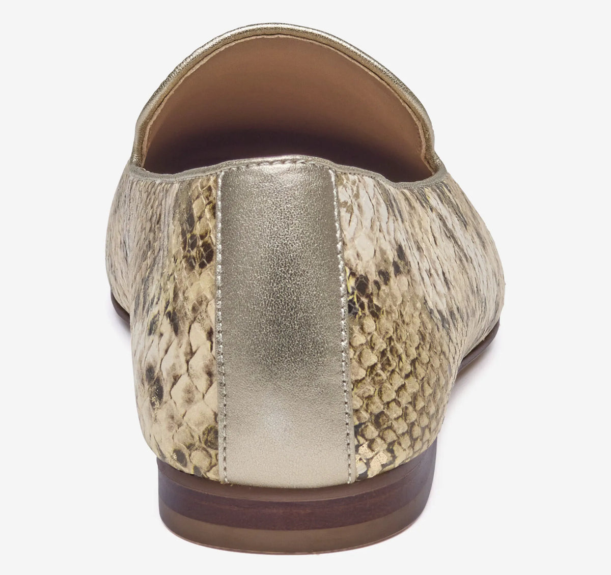 Gold Metallic Snake-Embossed Leather
