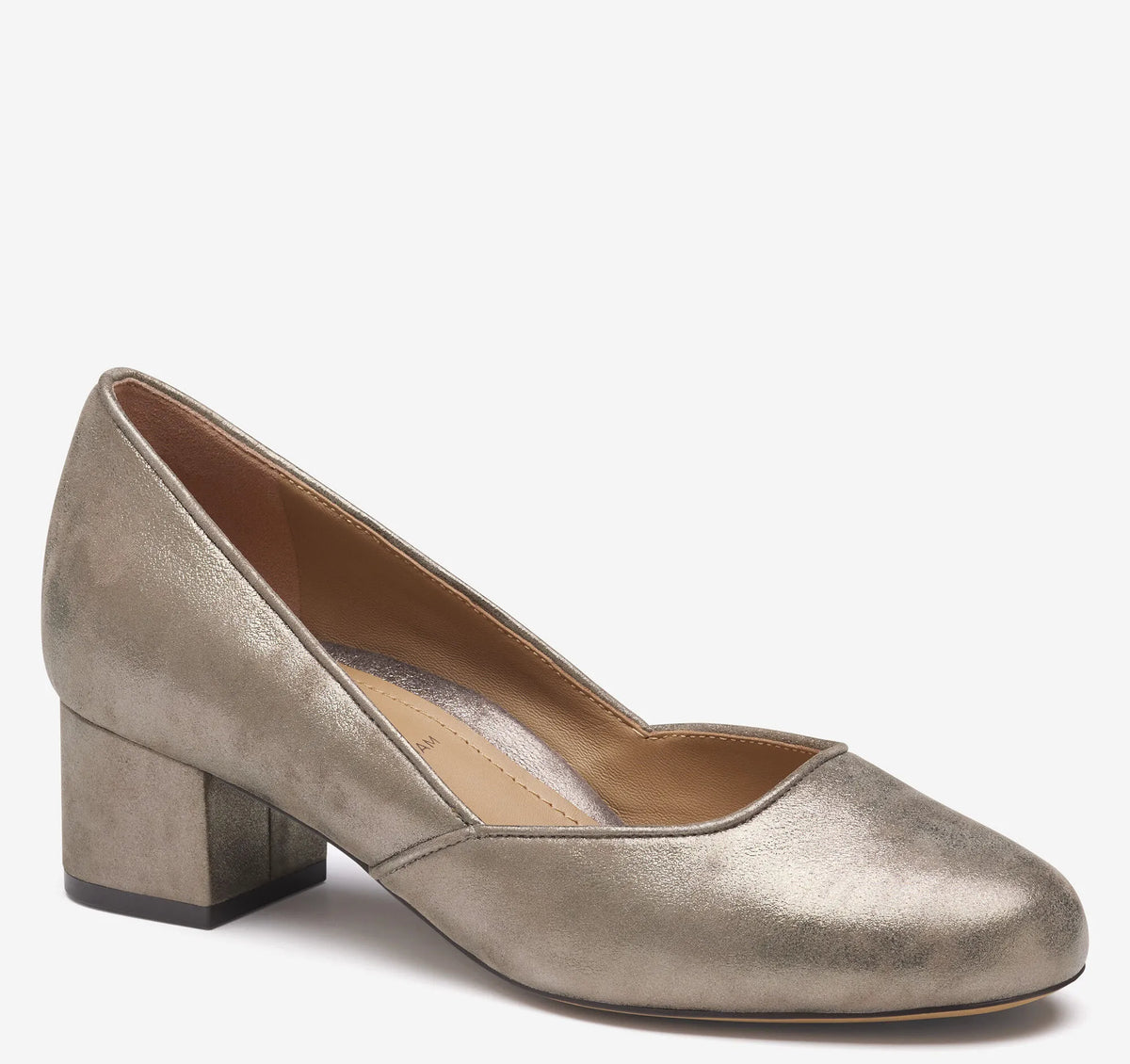 Taupe Italian Metallic Kid Suede