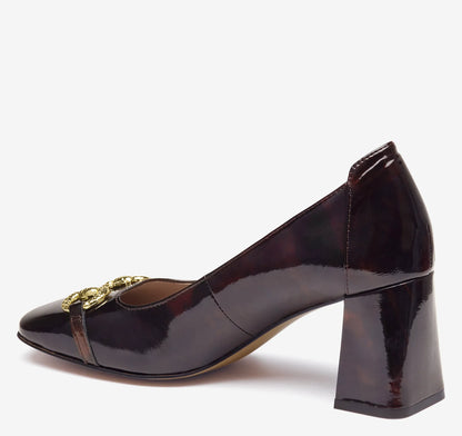 Dark Brown Brushed Italian Patent Leather