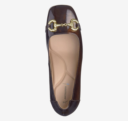 Dark Brown Brushed Italian Patent Leather