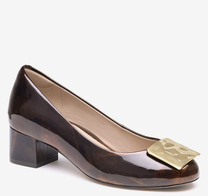 Dark Brown Brushed Italian Patent Leather