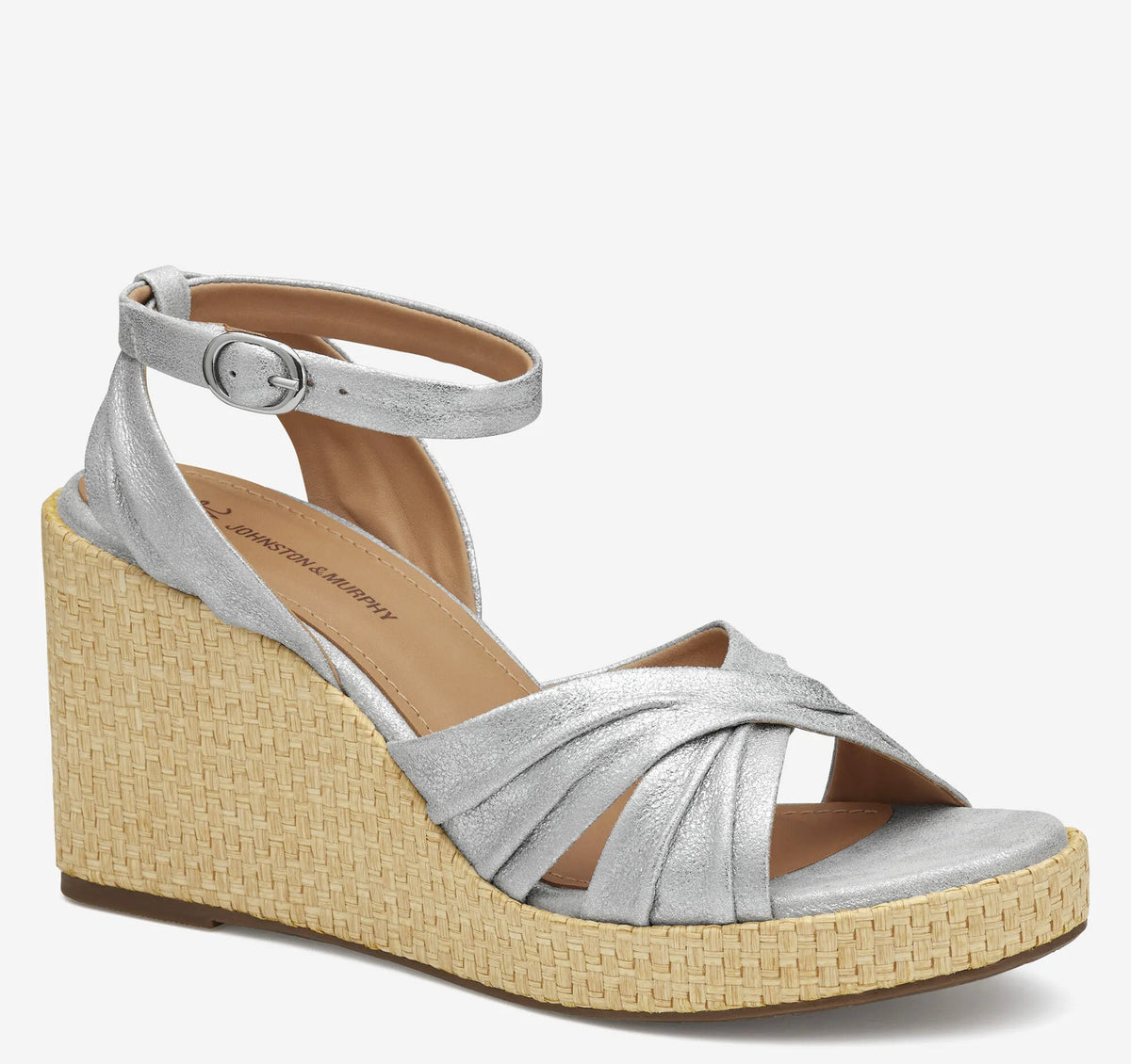 Silver Metallic Kid Suede