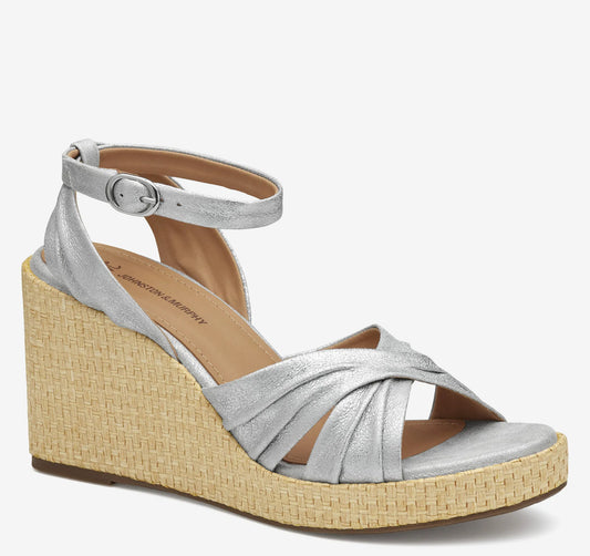 Silver Metallic Kid Suede