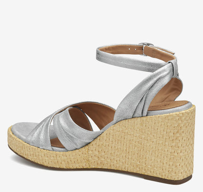 Silver Metallic Kid Suede