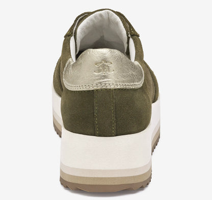 Olive Suede/Italian Metallic Kid Suede