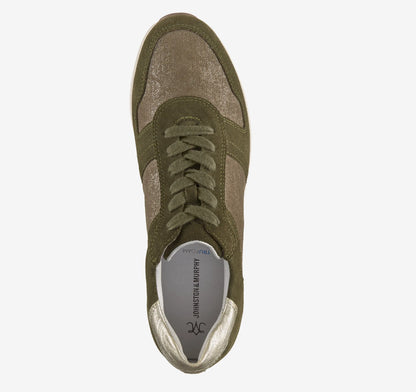 Olive Suede/Italian Metallic Kid Suede