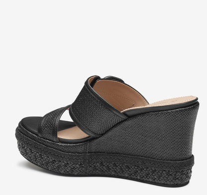 Black Raffia/Nappa Leather