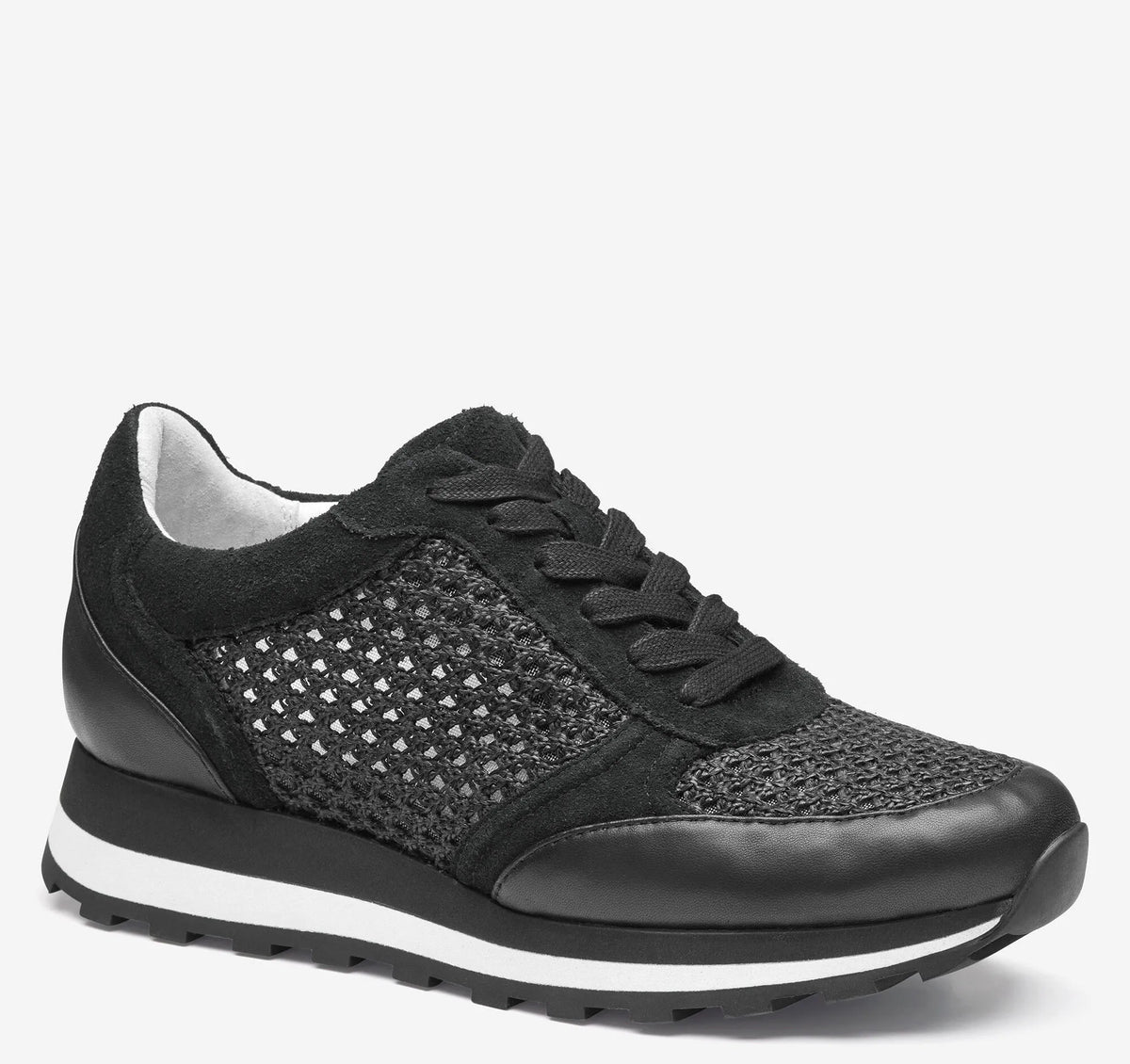 Black Suede/Crochet