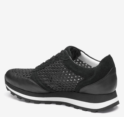 Black Suede/Crochet