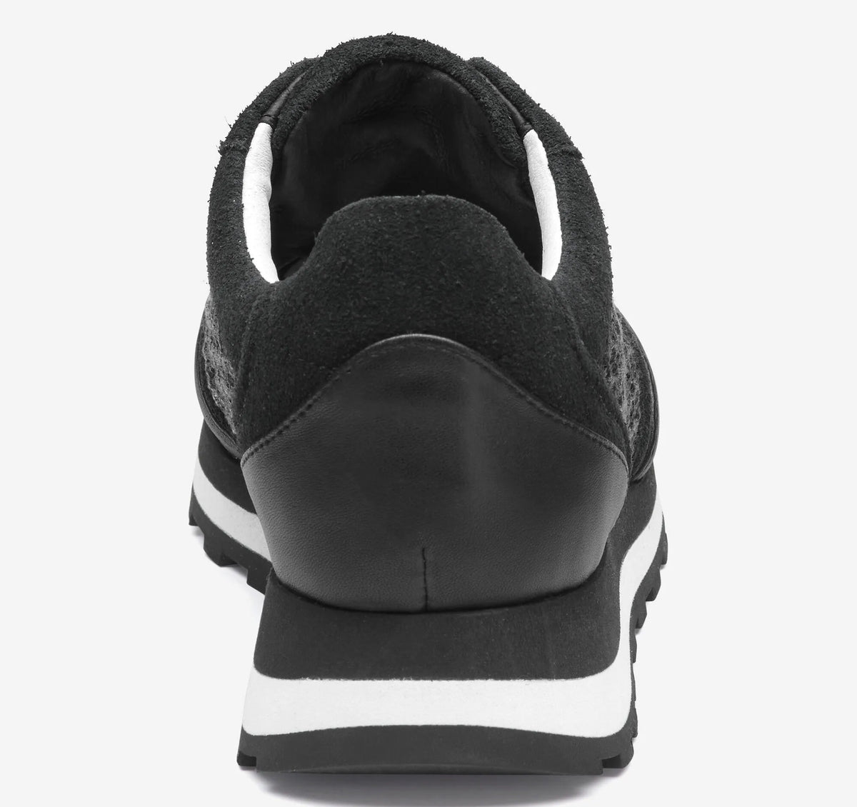 Black Suede/Crochet