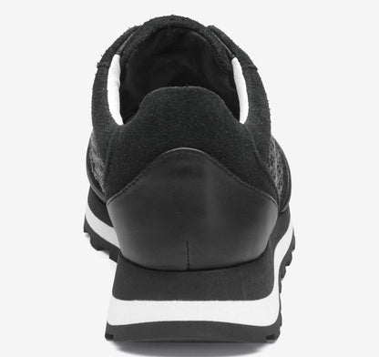 Black Suede/Crochet