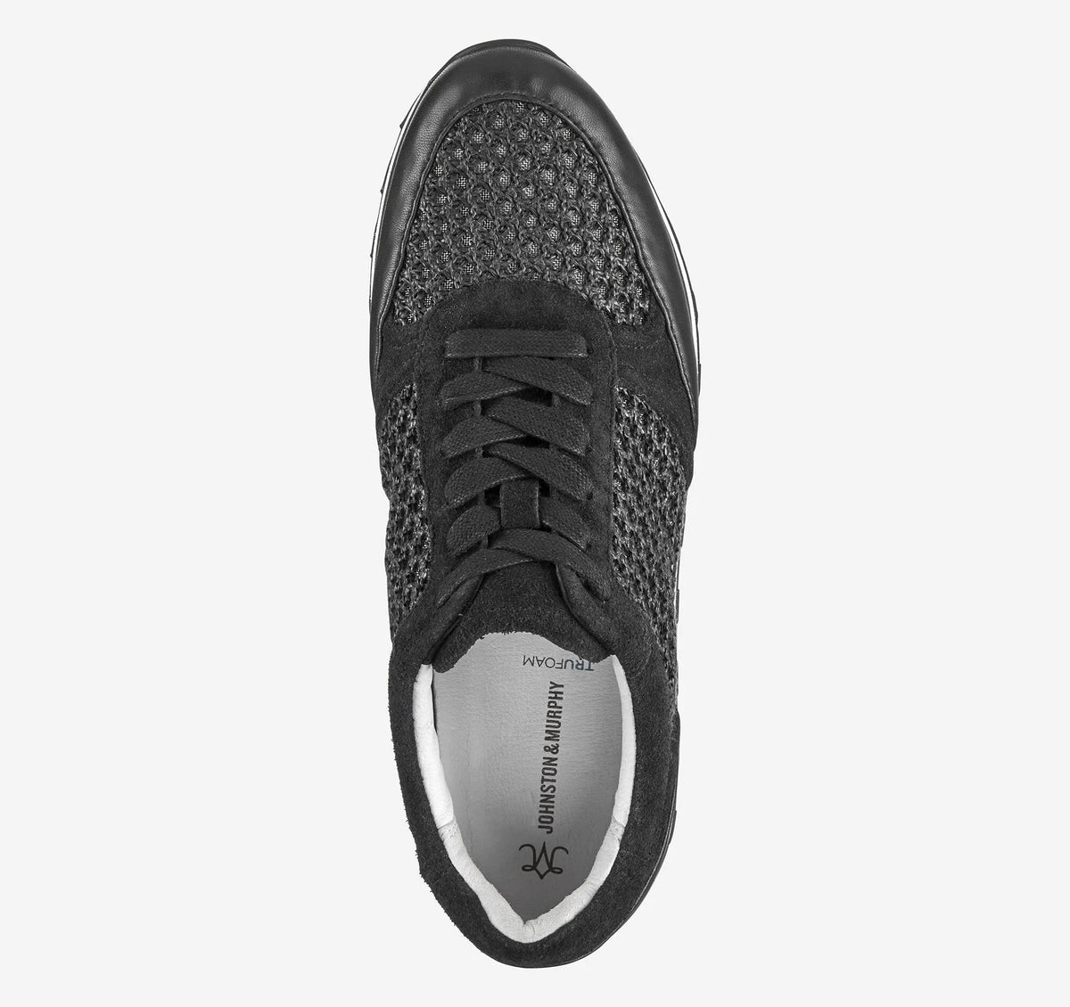 Black Suede/Crochet