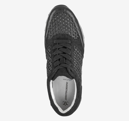 Black Suede/Crochet