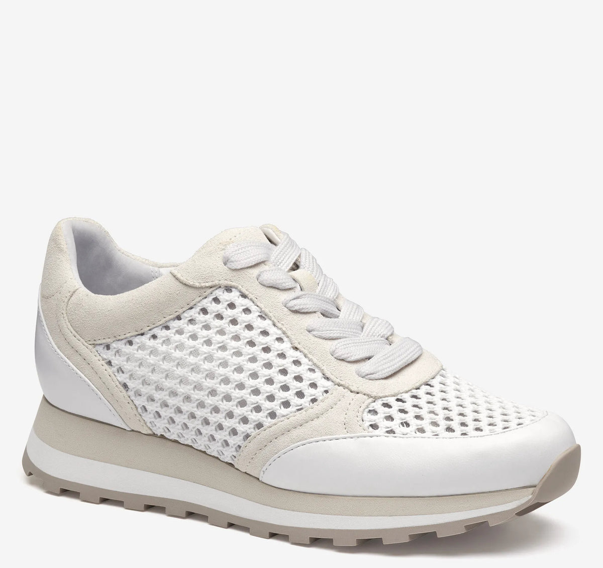 White Suede/Crochet