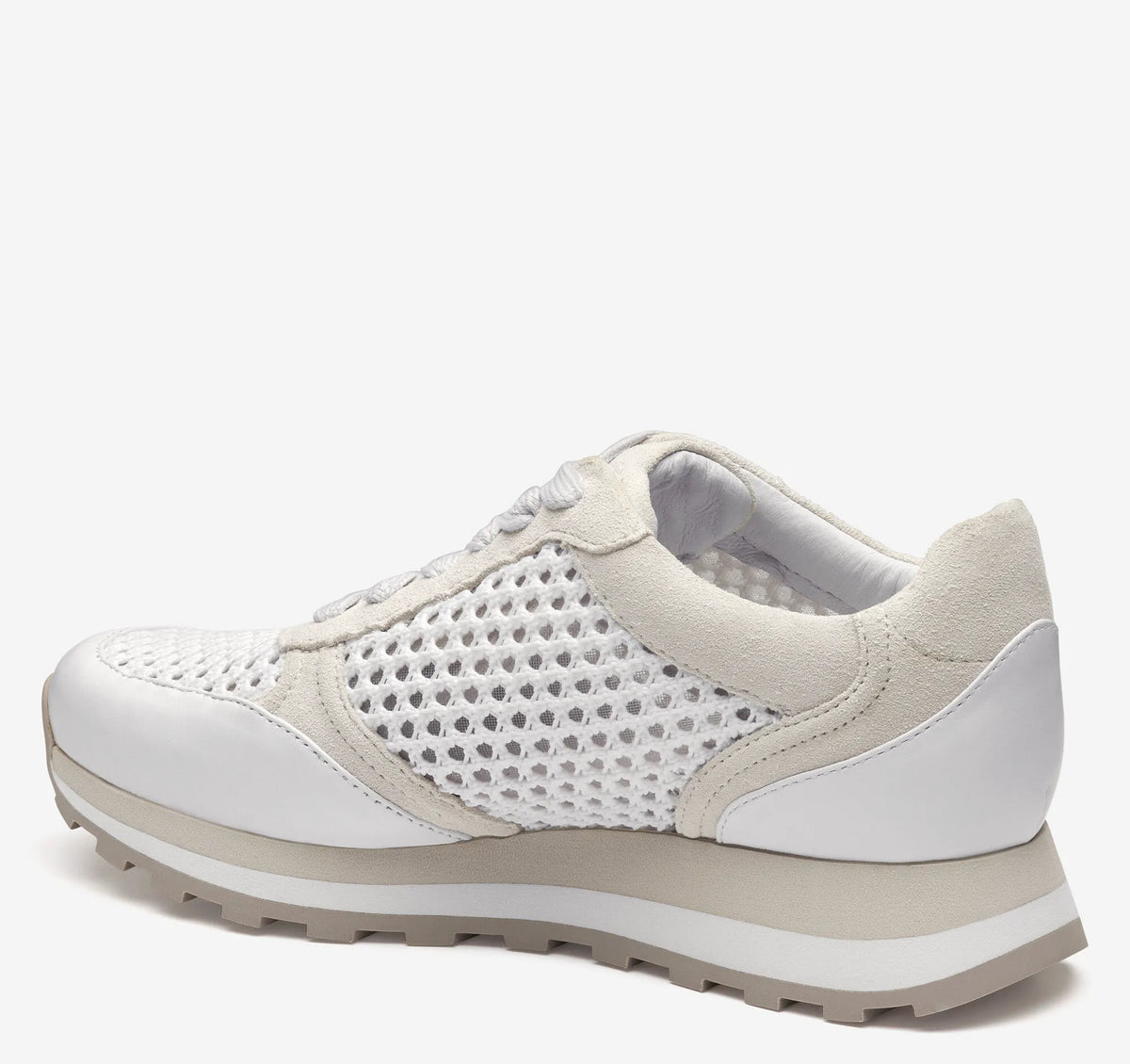 White Suede/Crochet