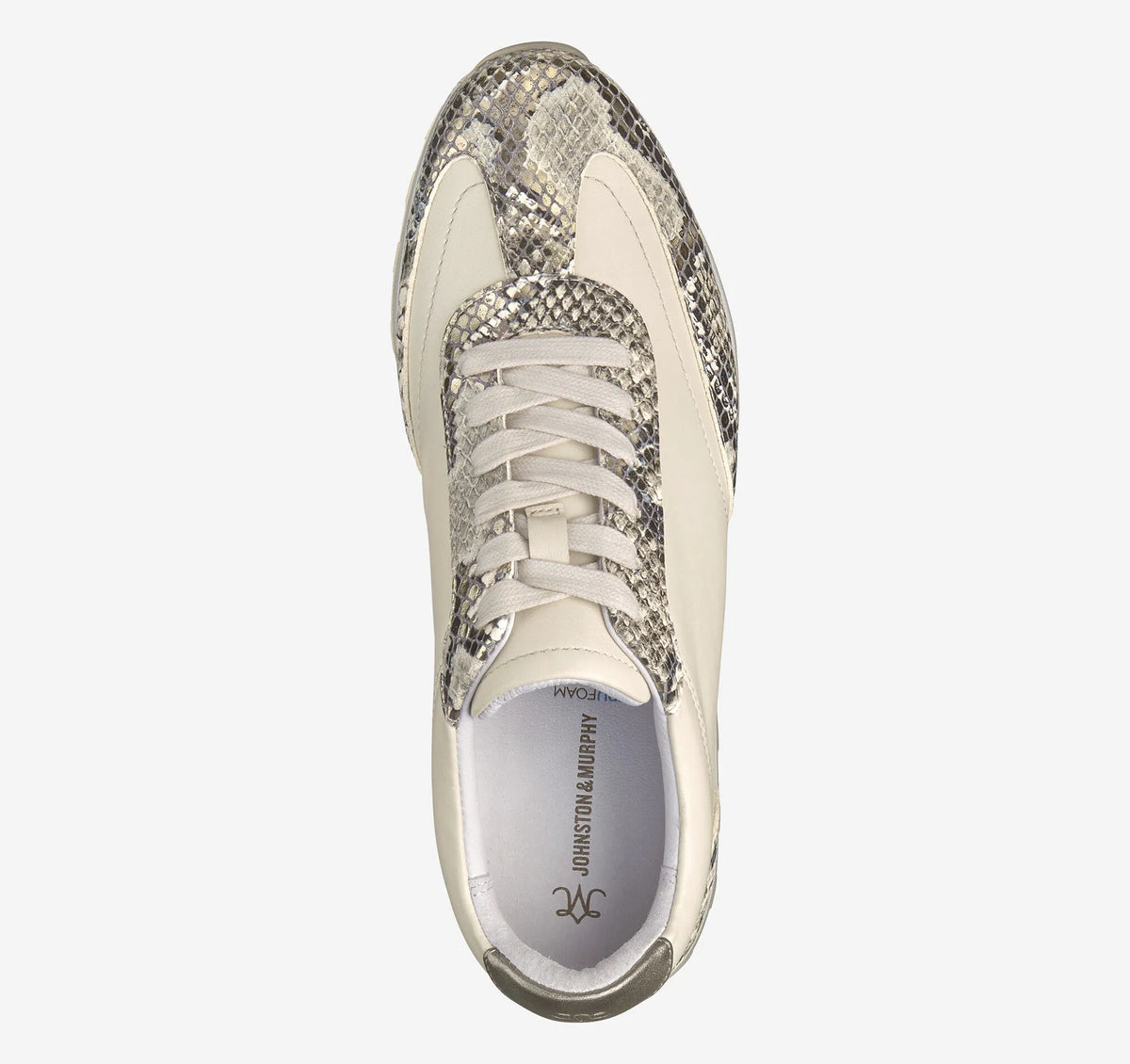 Pewter Metallic Snake-Embossed Leather/Bone Glove Leather