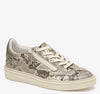 Pewter Metallic Snake-Embossed Leather
