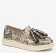 Pewter Metallic Snake-Embossed Leather