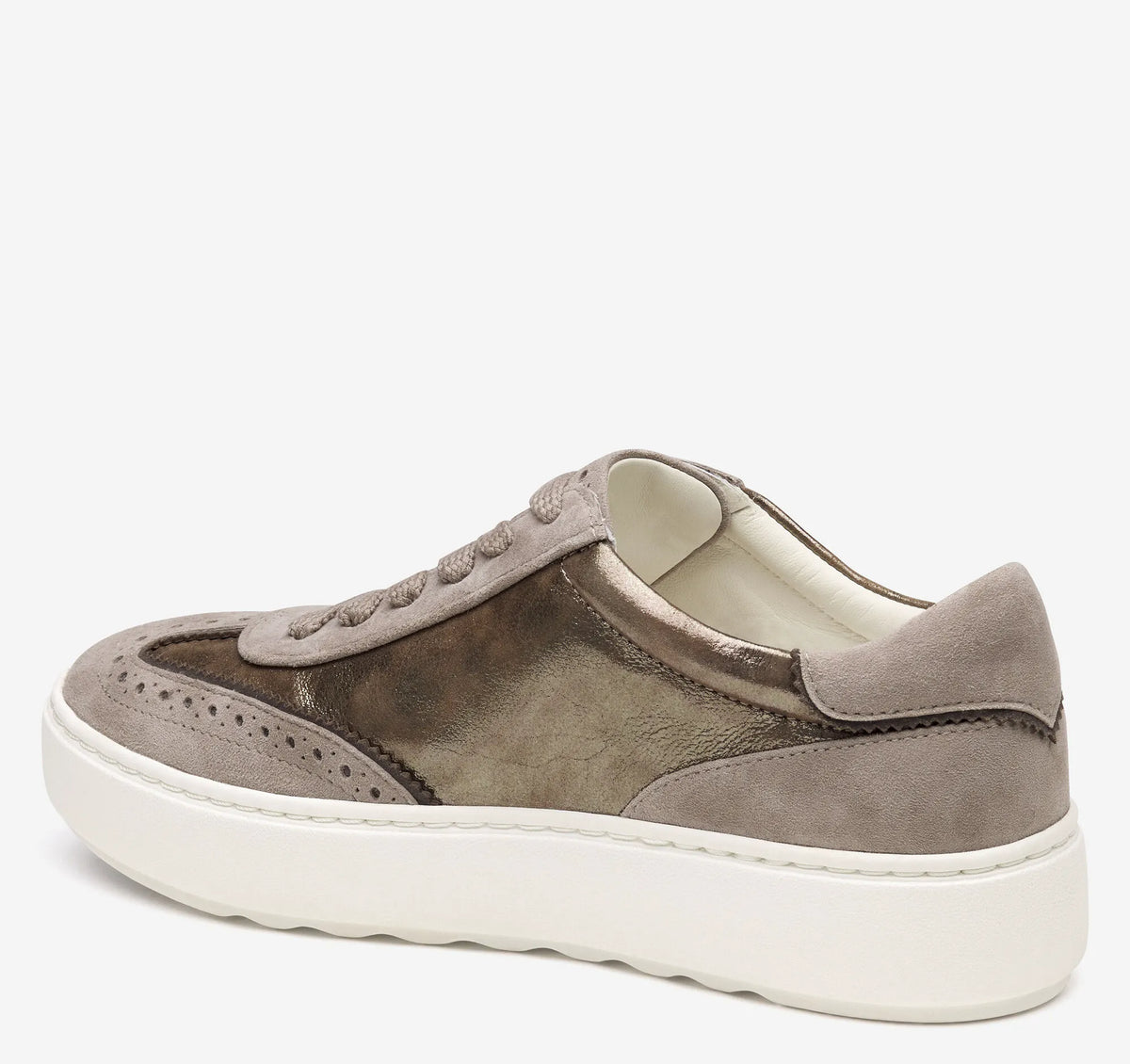 Taupe Metallic Italian Kid Suede/Kid Suede