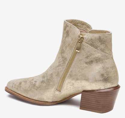 Gold Metallic Kid Suede